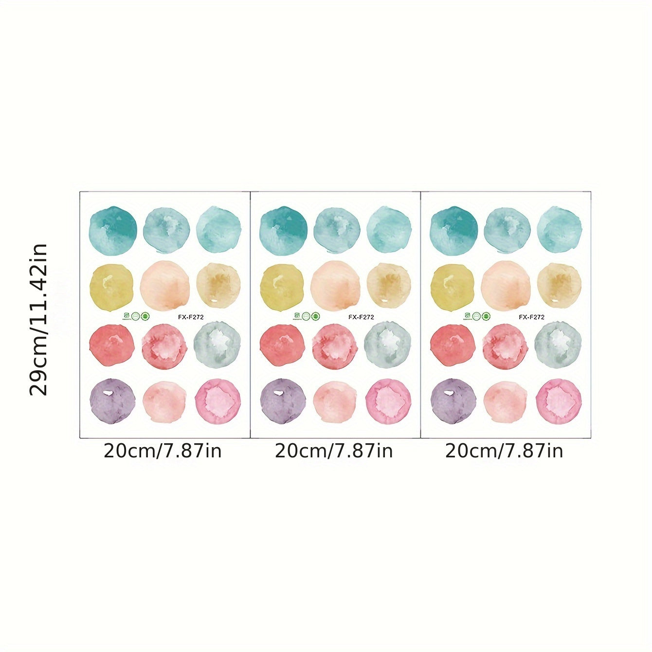 Watercolor Dots Removable Vinyl Wall Stickers 2/3pcs
