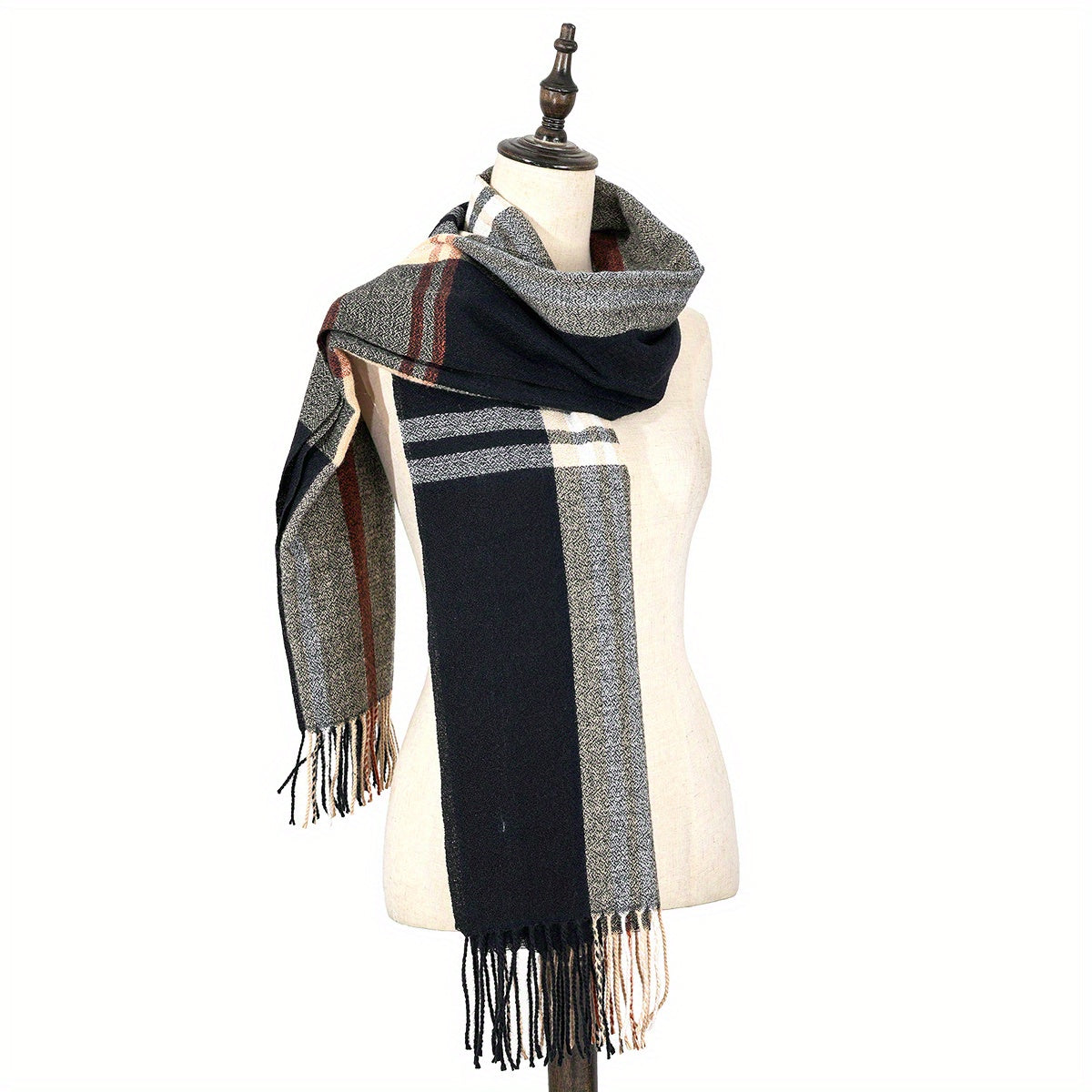 Cashmere Plaid Men's Scarf Wrap Shawl