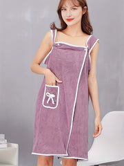 Soft Coral Fleece Nightdress with Pockets