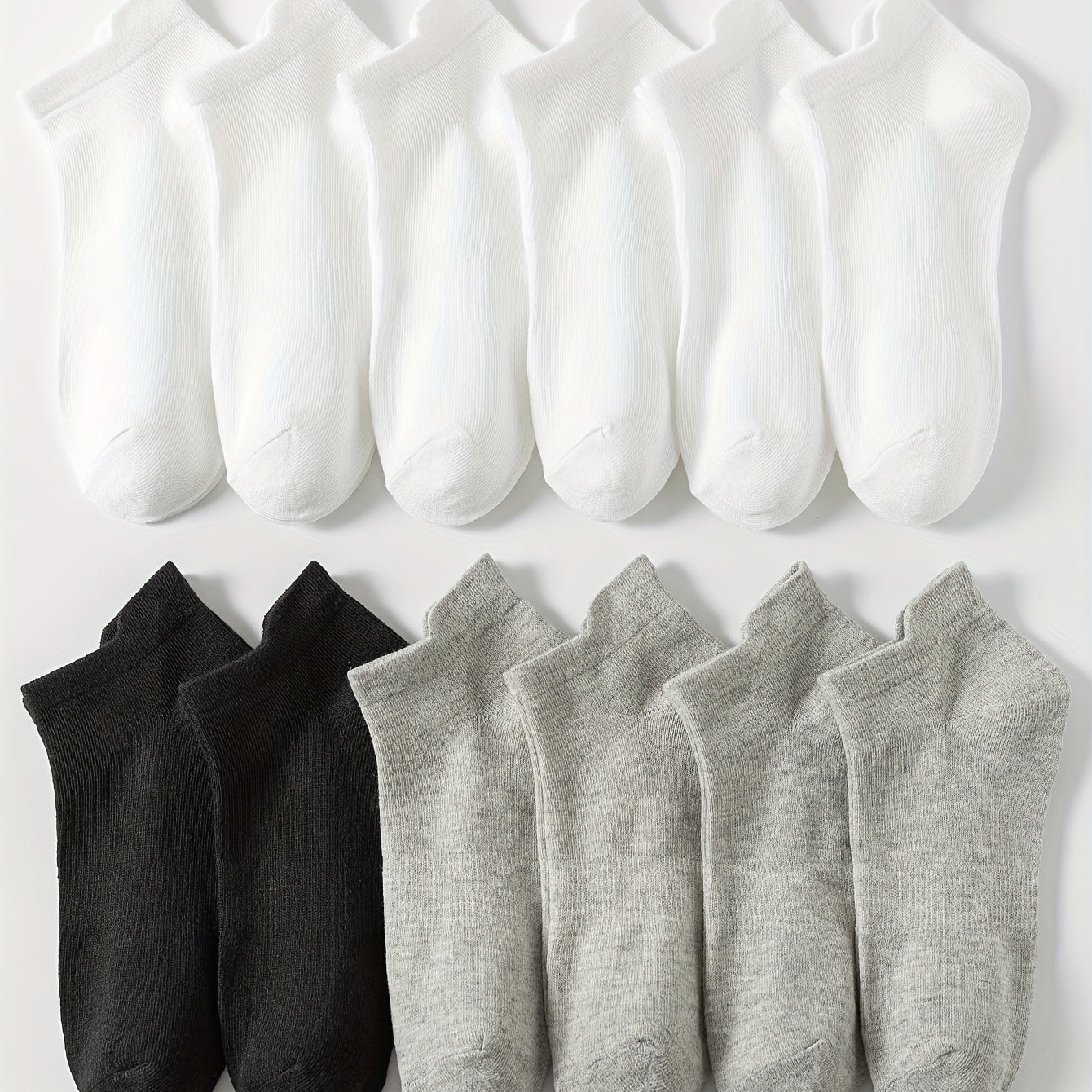 12 Pairs Solid Socks Casual Comfy All-match Women's Stockings