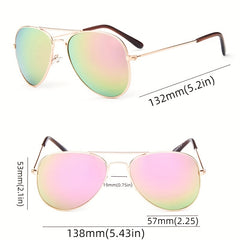 Double Bridge Classic Metal Coated Sunglasses UV 400 Circular Men's Driving