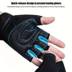 2pcs Half Finger Gym Fitness Gloves Anti Slip Weight Lifting Gloves