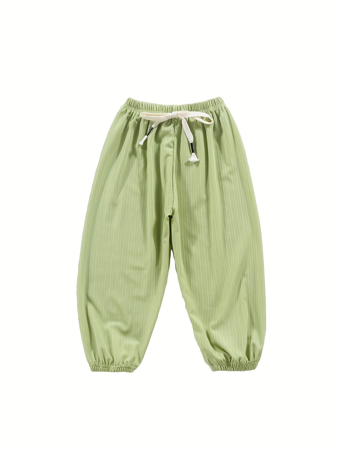 Kid's Solid Textured Sweatpants Elastic Waist Summer Sports Clothes