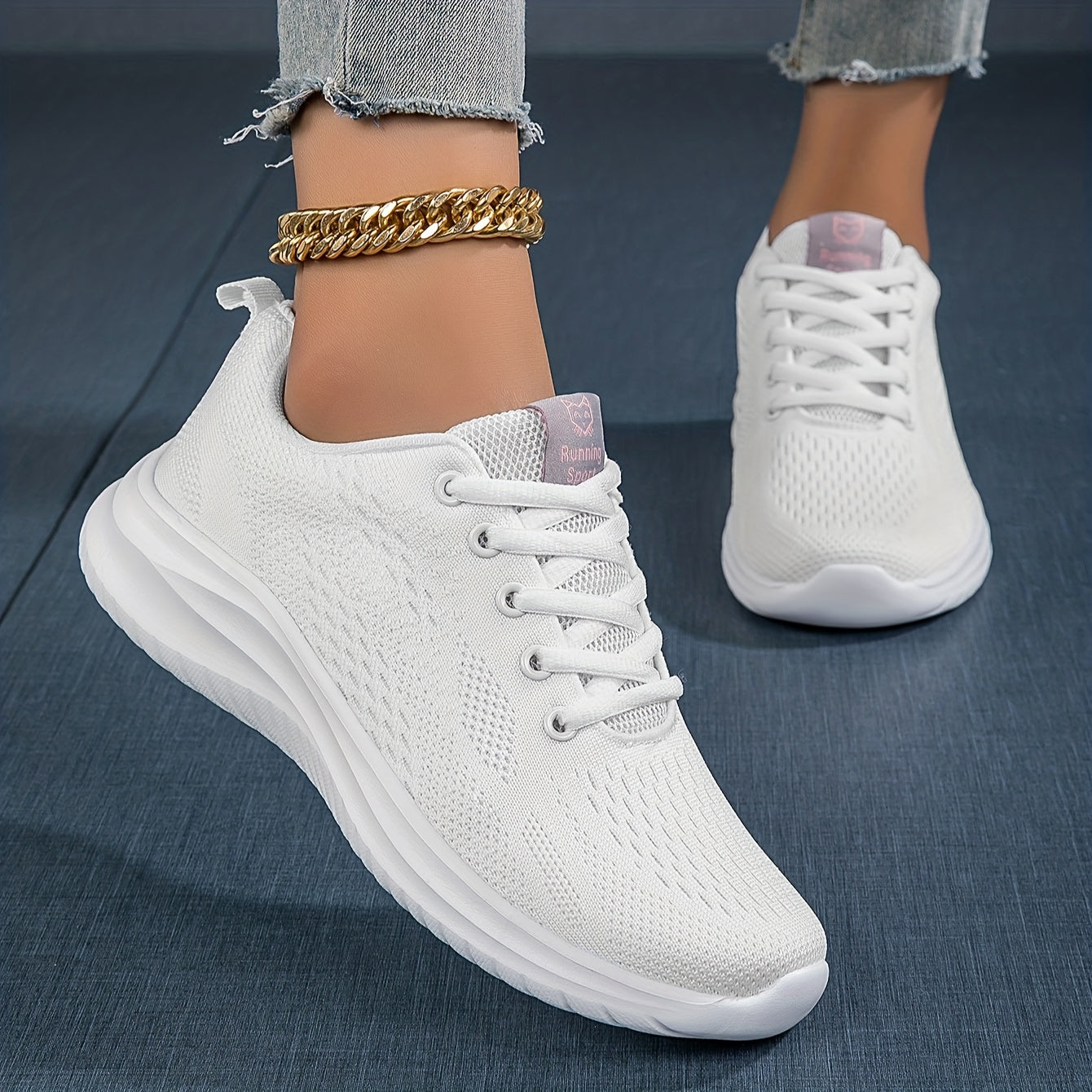 Women's Minimalist Solid Running Shoes Lightweight Mesh Breathable Walking Shoes