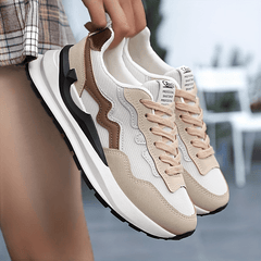 Women's Mesh Sneakers Lace Up Outdoor Shoes Comfortable Platform