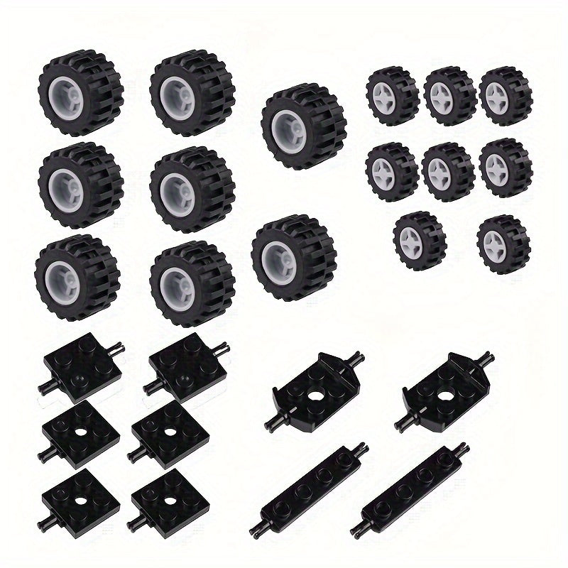 MOC Car Tire Wheel Hub Bearing Single Axis Truck Tire Wind Engine Propeller Toy