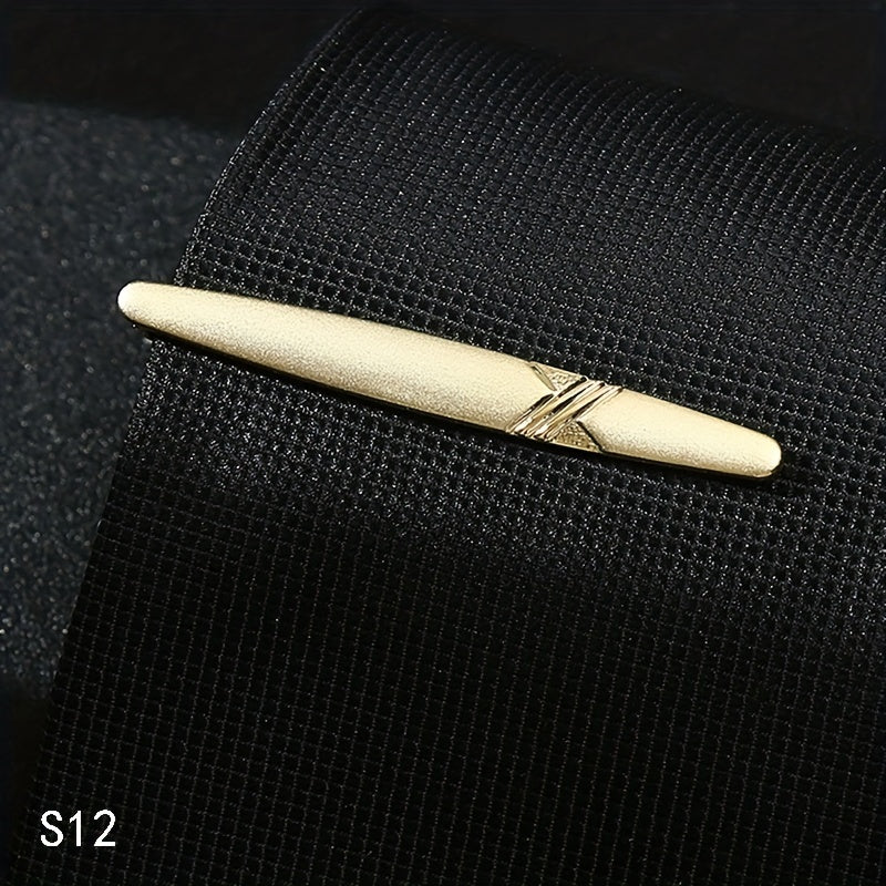 Men's Business Striped Matte Tie Clip High end Tie Clip Weddings Business Partie