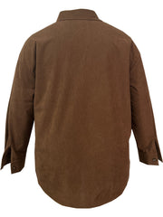 Solid Corduroy Long Sleeve Button Up Lapel Collar Shirt Top