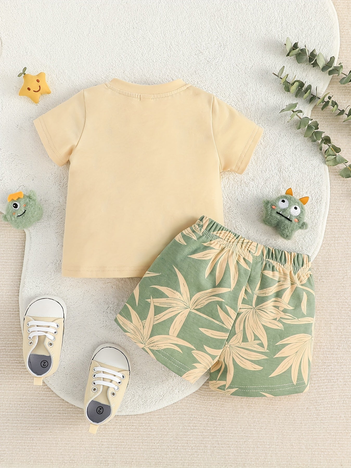 2pcs Baby Boy's Casual T shirt & Shorts Set Kid's Tee Top Outfit