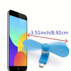 USB Small Fan 3-in-1 Mobile Phone Fan Handheld Portable Pocket Fan