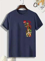 Retro Style Collage Print Men's Sports T-shirt