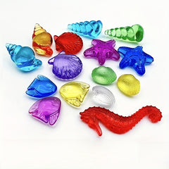 12pcs Acrylic Ocean Gemstone Toys Sea Life Shell Conch Gemstone Toys