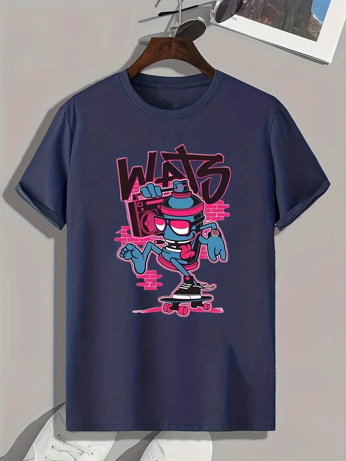 Skateboarding Print Men's Graphic T-shirt for Summer