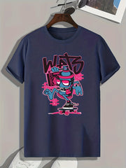 Skateboarding Print Men's Graphic T-shirt for Summer