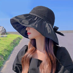 Bow Sunscreen Travel Beach Hat Summer Sun Hats