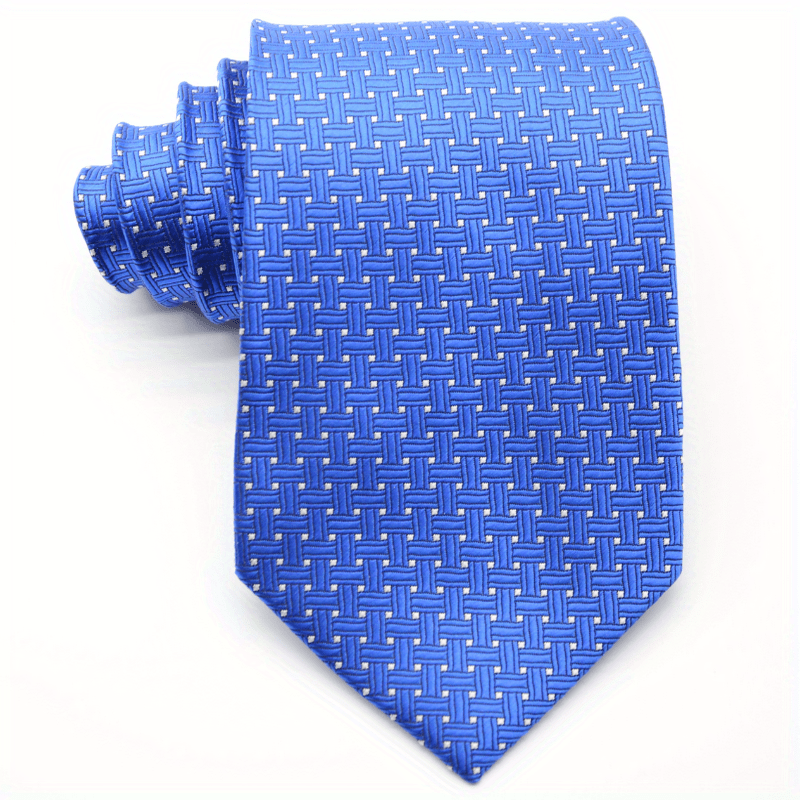 Men's Solid Red Plaid Necktie 3.6 Inch