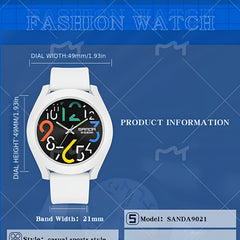 Sanda Colorful Strap Waterproof Digital Quartz Watch