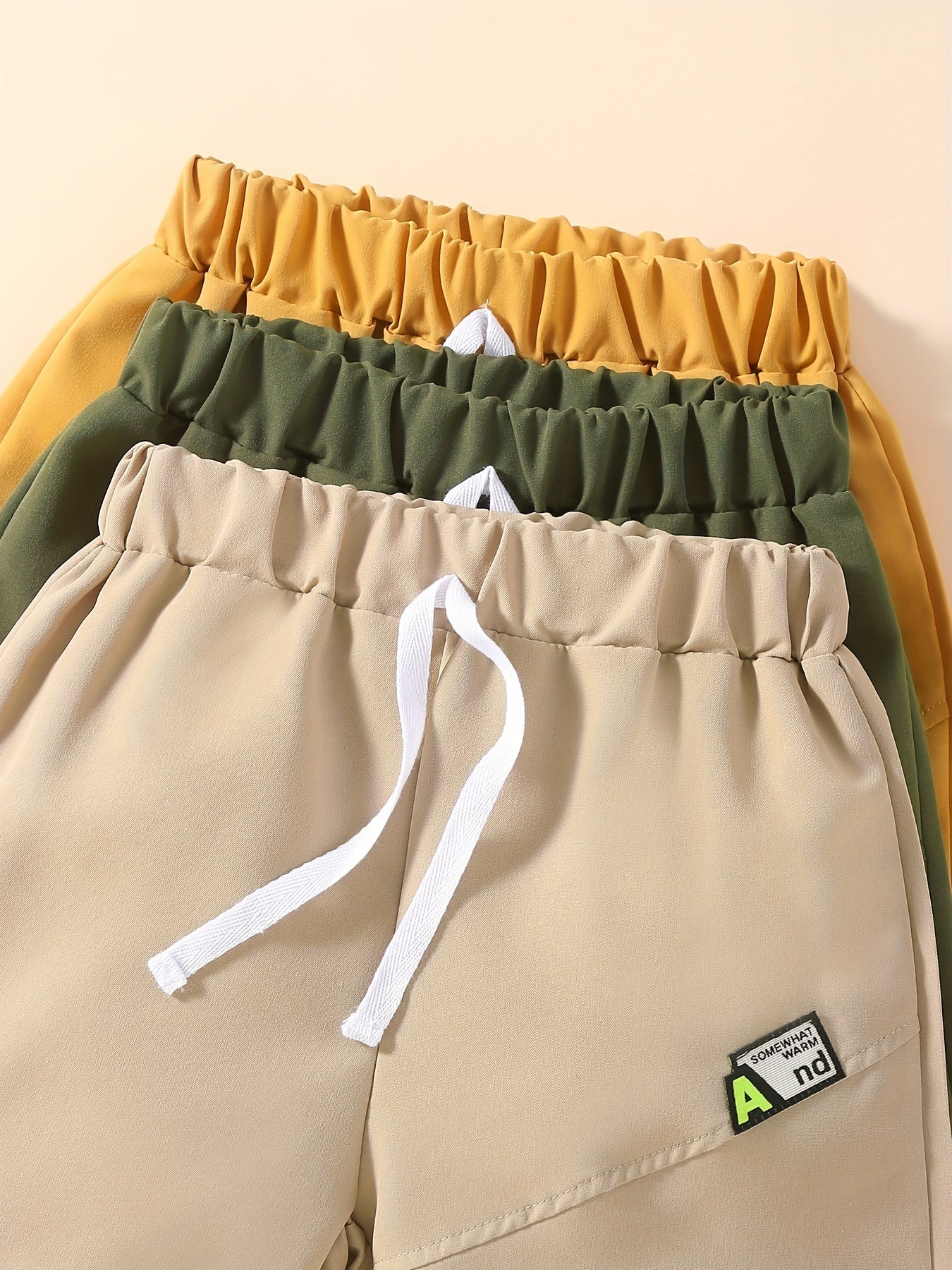 3pcs Boys Stylish Letter Print Comfort Shorts Quick Drying Outdoor Summer