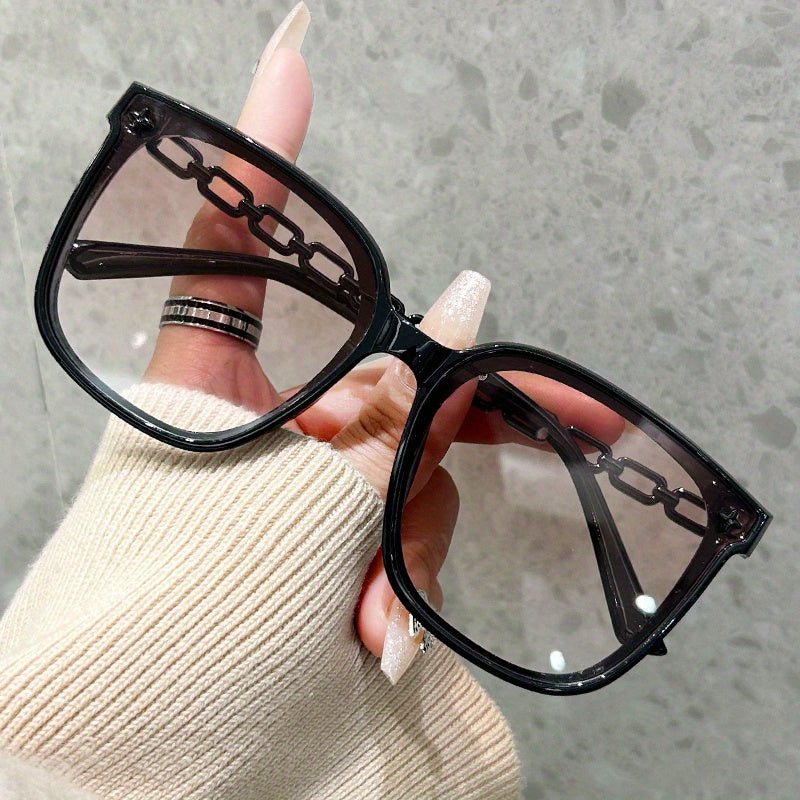 Cat Eye Sunglasses Vintage Square Chain Link Glasses