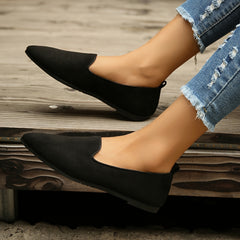 Women's Pointed Toe Moccasin Flats Slip On Comfortable Shoes