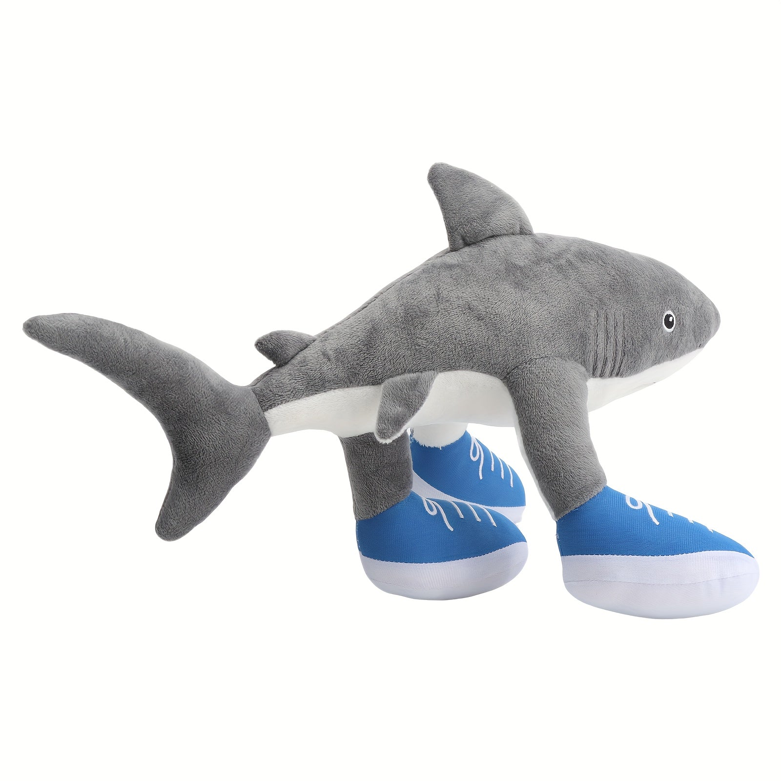 Adorable Shark Plush Toy Soft Polyester Stuffed Animal Gray Tralako