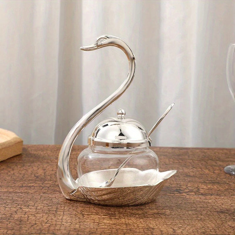 Swan Sugar Bowl Seasoning Jar Salt Shaker Hotel Restaurant Props