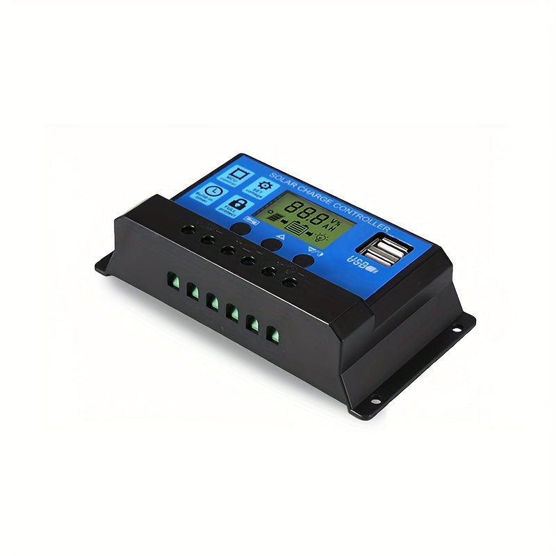 Adjustable LCD Display Solar Panel Regulator 12V 24V USB Port