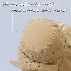 Bowknot UV Protection Sun Hat Wide Brim Solid Summer Visors Bucket Hat