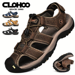 CLOHOO Men's Closed Toe Anti Collision Sandals Summer Beach Shoes