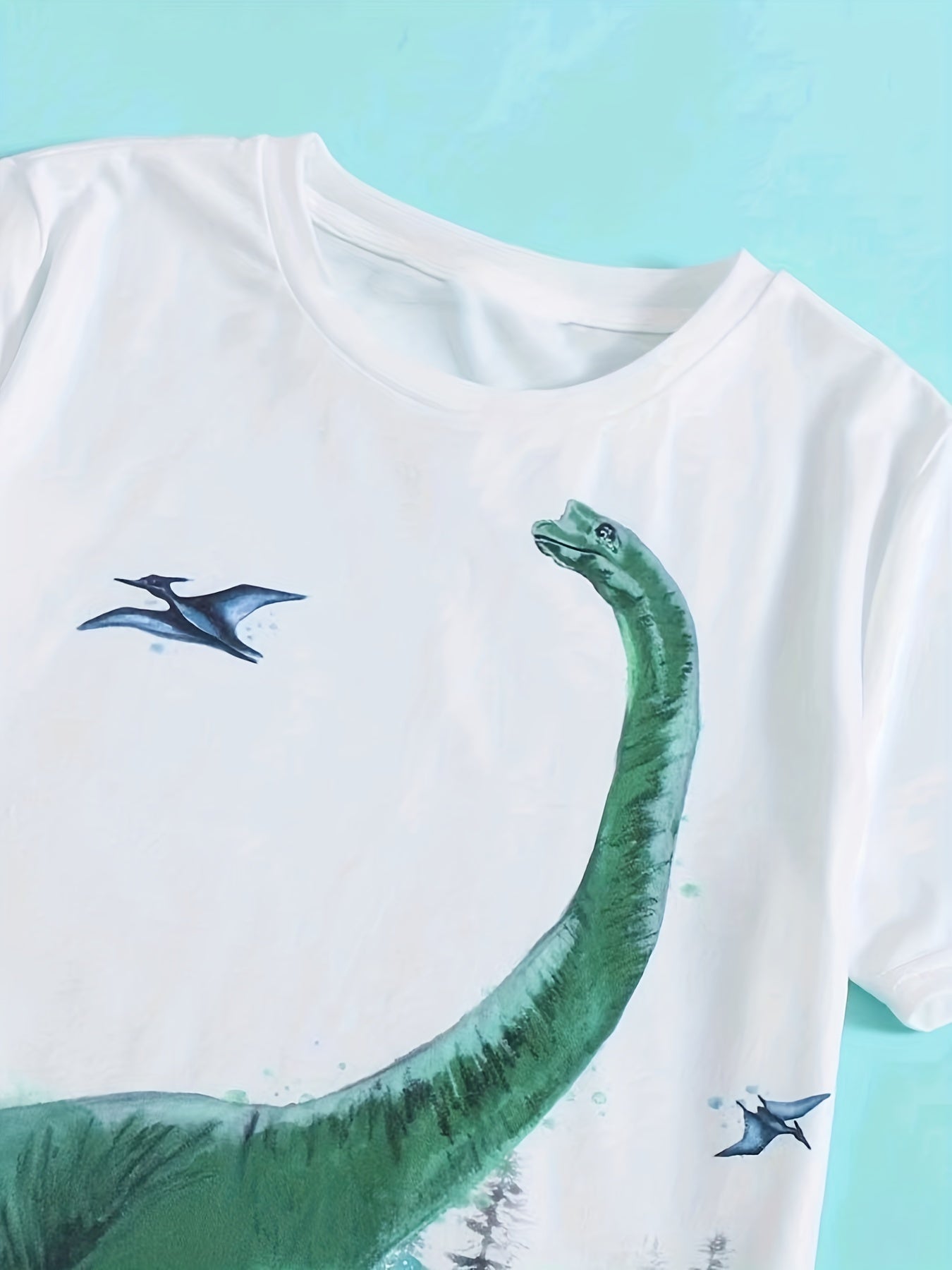 Boys Dinosaur Graphic Casual Outfit Set - T shirt & Shorts
