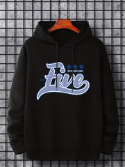 Men's Five-Print Hoodie Casual Stretch Hooded Sweatshirt