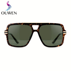 OUWEN Square Polarized Aviator Sunglasses UV400 Eye Protection