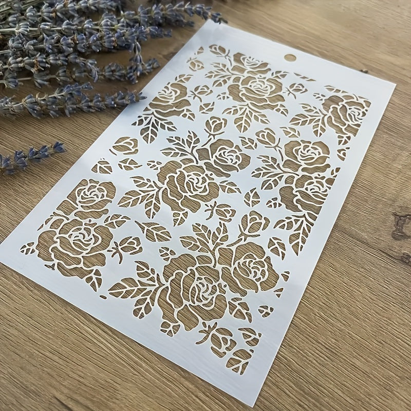 DIY Layering Stencils Painting Scrapbooking Rose Flowers Template