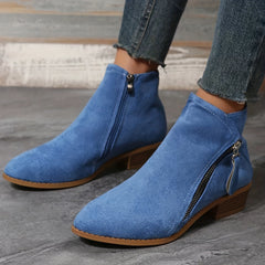 Women's Pointed Toe Ankle Boots Side Zip Booties Comfortable & Casual Shoes