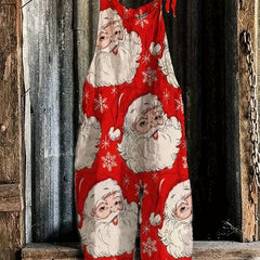 Santa Claus Print Casual Jumpsuit