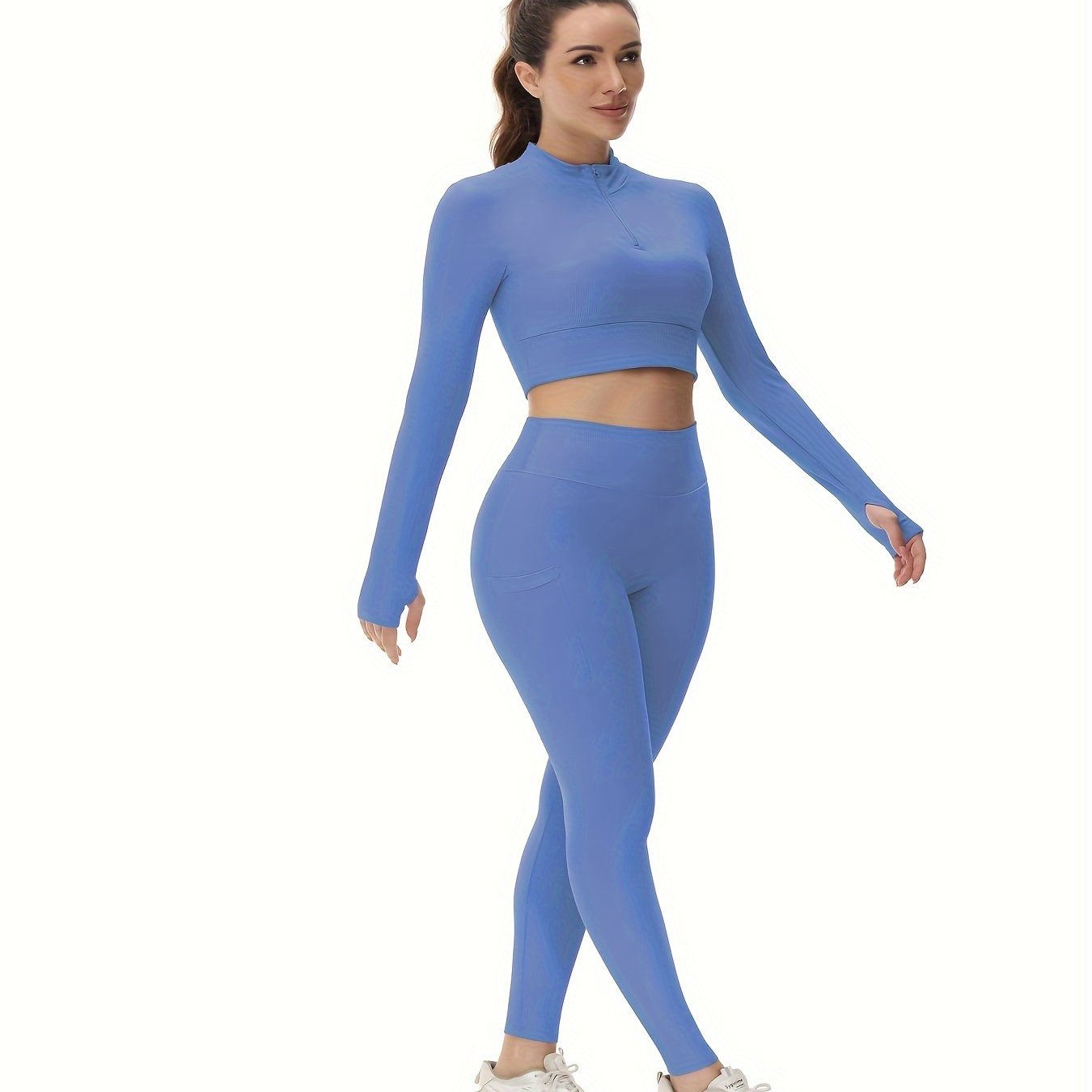 Yoga Crop Top & Leggings Set - Women's Activewear