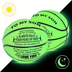 Glow Mini Basketball Green w/ Pump for Outdoor Sports