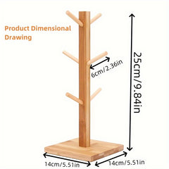 Wooden Tree Shaped Mug Holder Kitchen Storage Rack