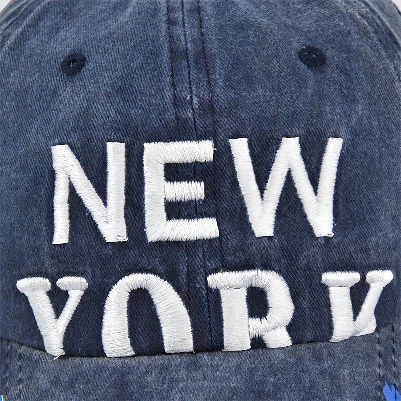 YORK Retro 3D Embroidered Baseball Cap Patch Duck Tongue Cap