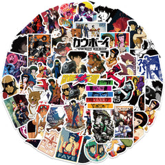 50 Sheets Cowboy Anime Stickers Waterproof DIY Skateboard Computer Car Decals