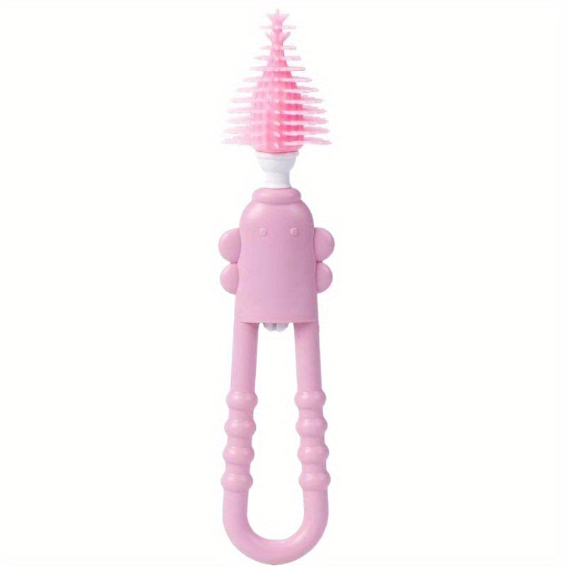 360 Rotating Silicone Bottle Brush Set for Baby Bottles, Pacifiers & Straws