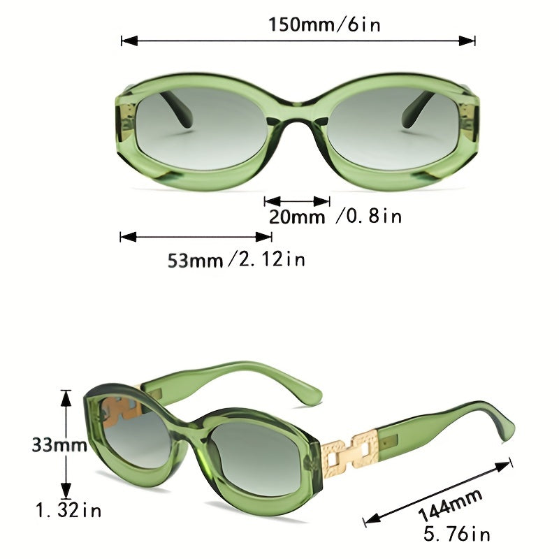 Y2K Oval Sunglasses Gradient Photo Booth Props Glasses UV400
