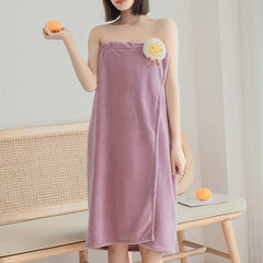 Women's Wearable Shoulder Strap Bath Towel Cartoon Doll Bath Skirt L