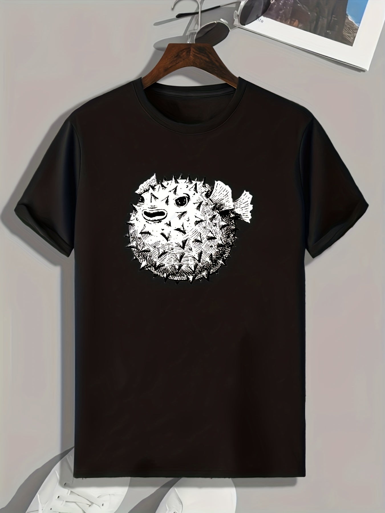 Spiked Cartoon Print Men's Graphic T shirt Casual Comfy Tees For Summer