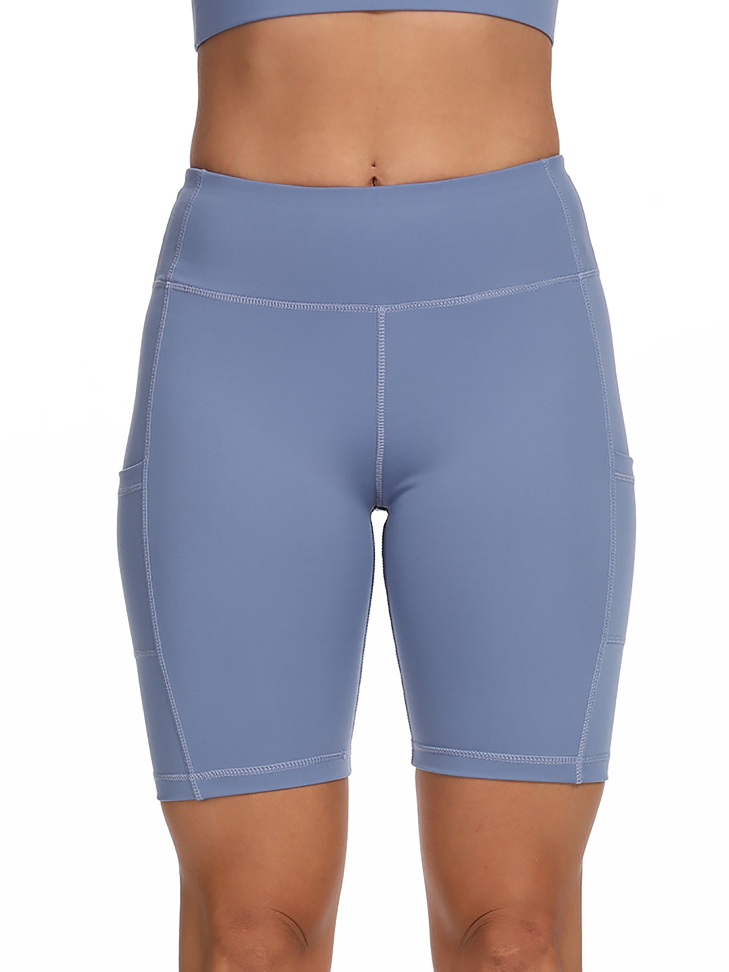 High Elastic Women's Yoga Shorts with Pocket