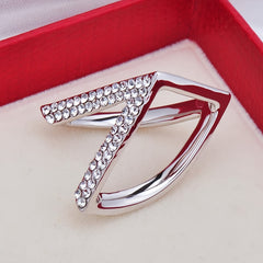 V-Shaped Rhinestone Bow Tie Scarf & Button Accessory for Women and Men
