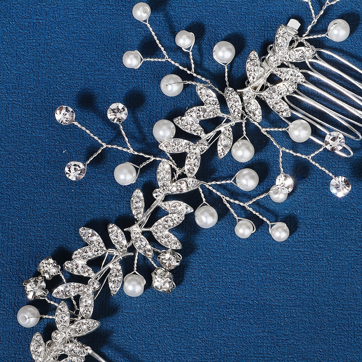 Crystal Hair Comb Faux Pearl Bridal Headpiece Wedding Hair Accessories