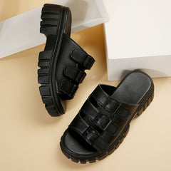 Women's Platform Sport Sandals with Buckle Thick Sole