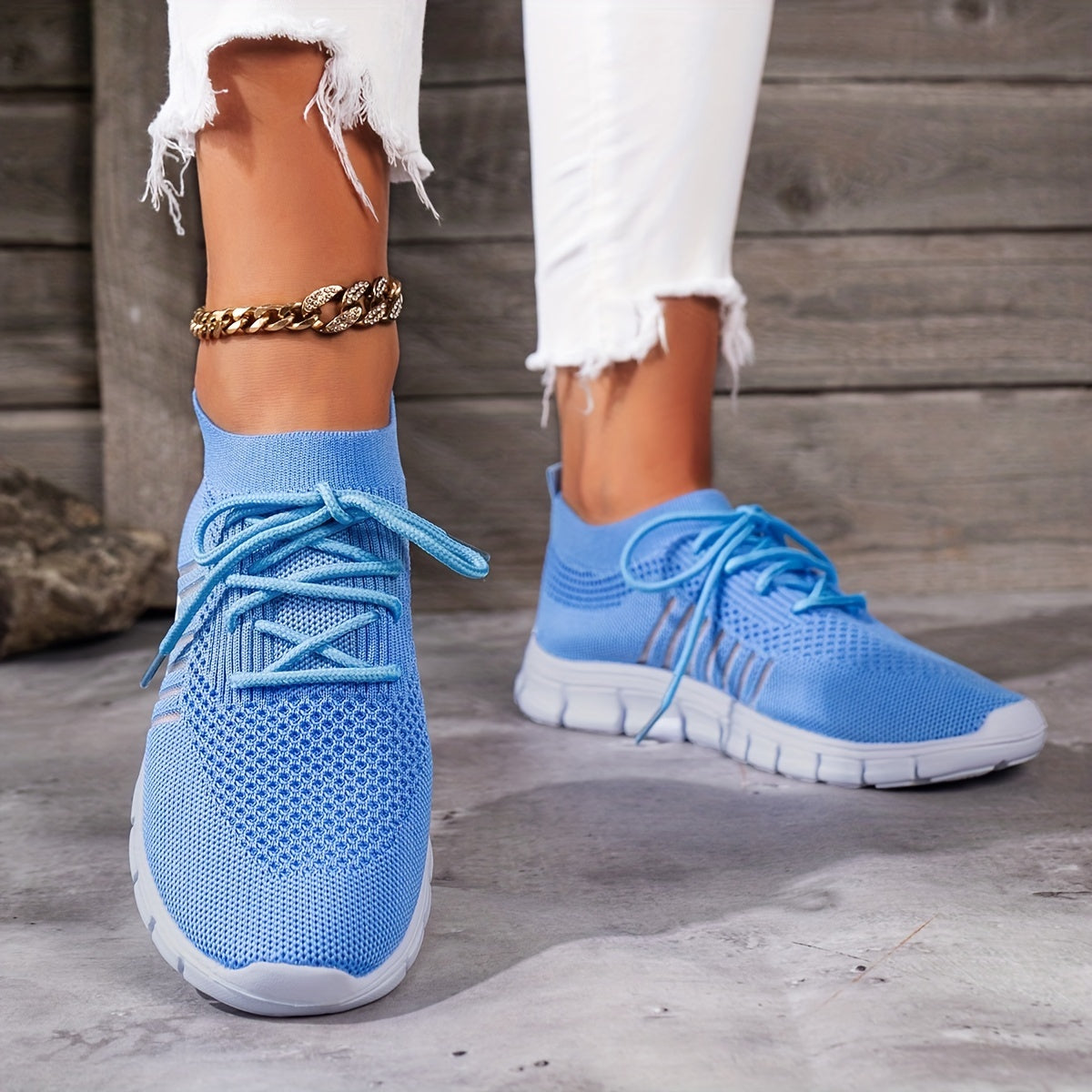 Women's Canvas Lace-Up Sneakers Flat Sport Shoes
