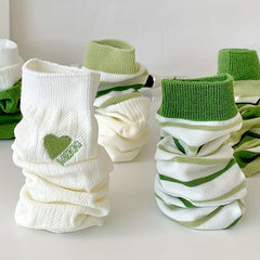 5 Pairs Striped Crew Socks for Women